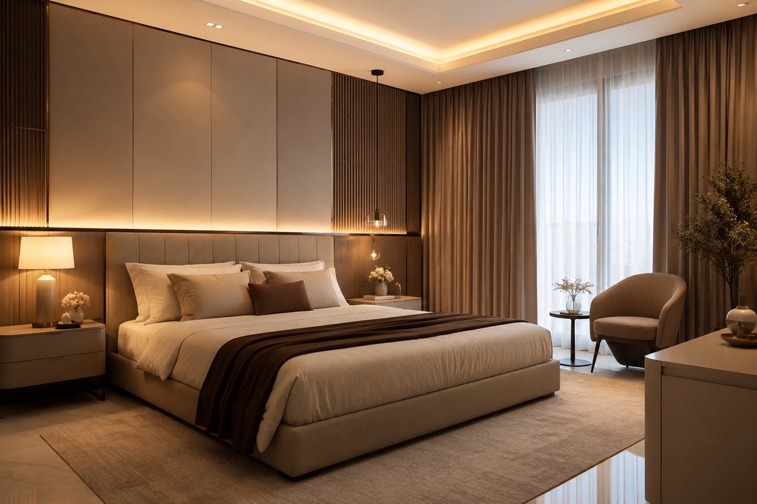 Warm Bedroom Interior Design